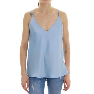 TOP IN RASO VICOLO AZZURRO